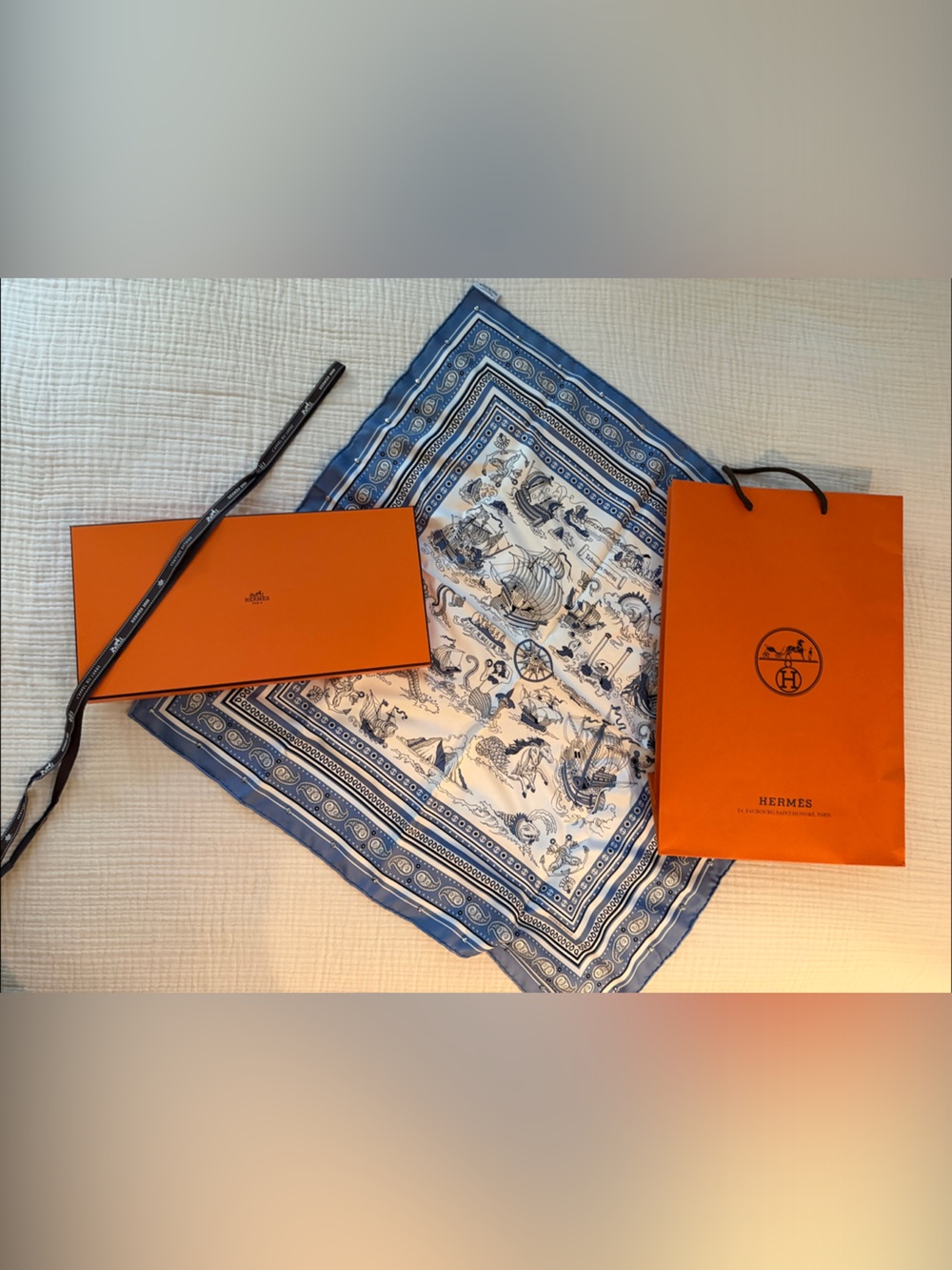 Hermes Tatouages Marins Bandana studded scarf 70cm Limited Edition, PARIS 2026
